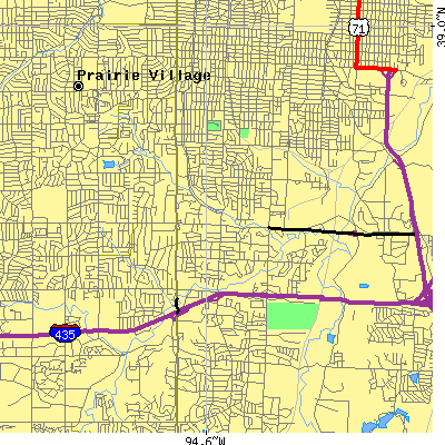 Zip code 64114 close-up map
