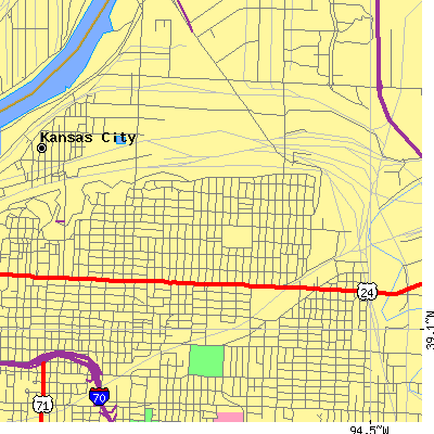 Zip code 64123 close-up map