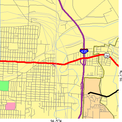 Zip code 64125 close-up map
