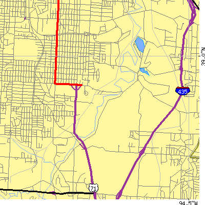 Zip code 64132 close-up map