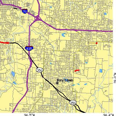 Zip code 64133 close-up map
