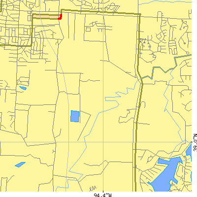 Zip code 64136 close-up map