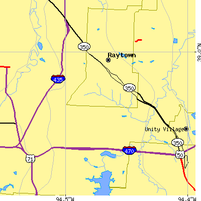 Zip code 64138 close-up map