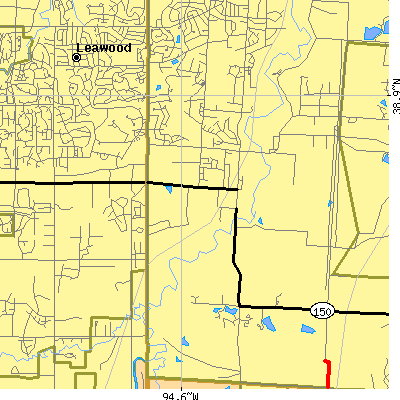 Zip code 64145 close-up map