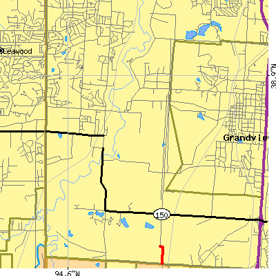 Zip code 64146 close-up map