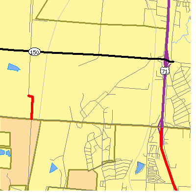 Zip code 64147 close-up map