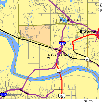 Zip code 64150 close-up map