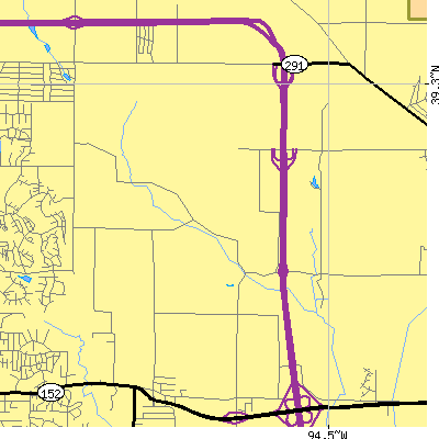 Zip code 64156 close-up map