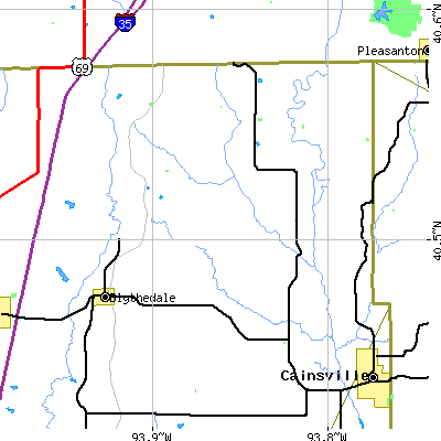 Zip code 64426 close-up map