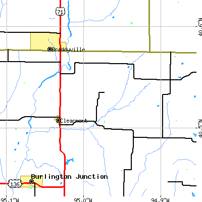Zip code 64431 close-up map