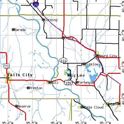 Zip code 64437 close-up map
