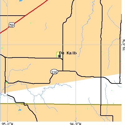 Zip code 64440 close-up map
