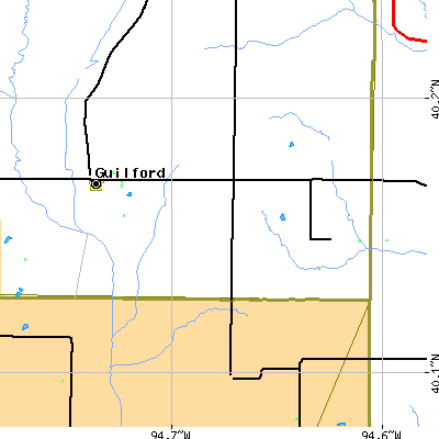 Zip code 64457 close-up map