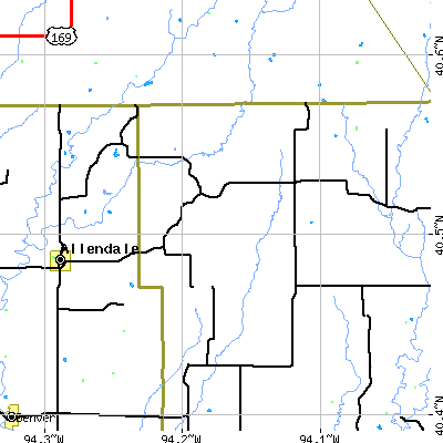 Zip code 64458 close-up map