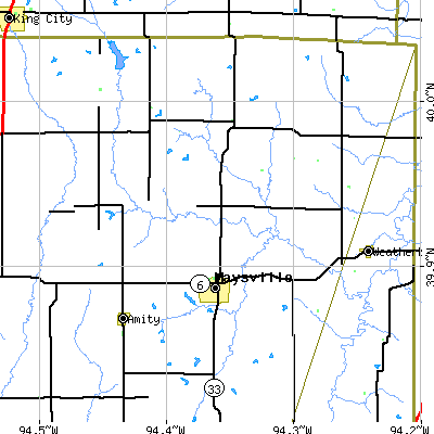 Zip code 64469 close-up map