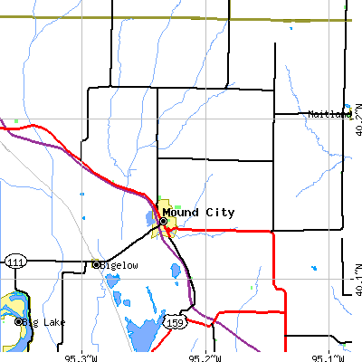 Zip code 64470 close-up map