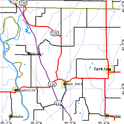 Zip code 64482 close-up map