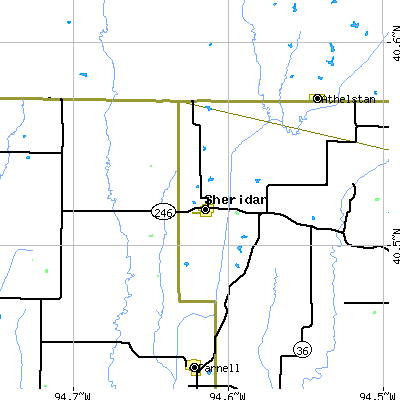 Zip code 64486 close-up map