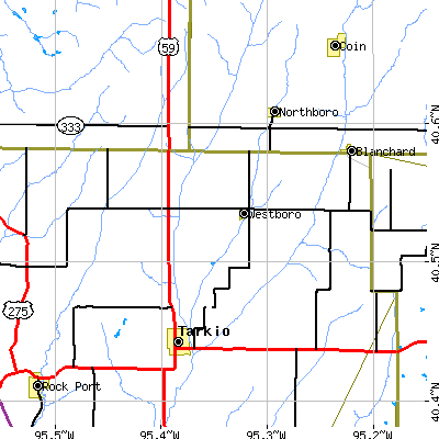 Zip code 64498 close-up map