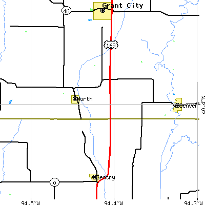 Zip code 64499 close-up map