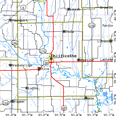Zip code 64601 close-up map