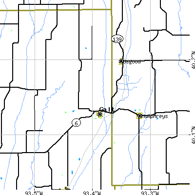 Zip code 64641 close-up map