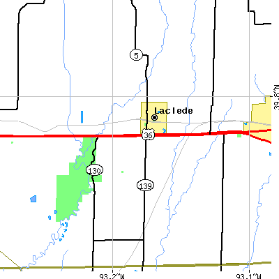 Zip code 64651 close-up map