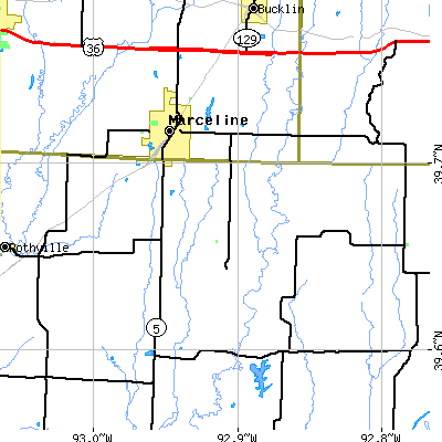 Zip code 64658 close-up map