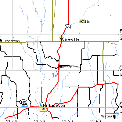 Zip code 64661 close-up map