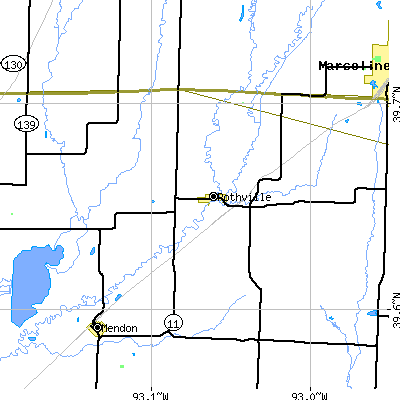 Zip code 64676 close-up map