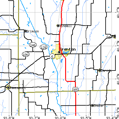 Zip code 64683 close-up map