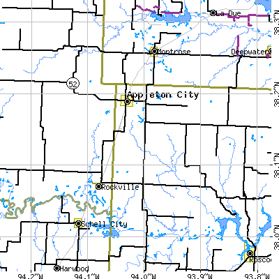 Zip code 64724 close-up map