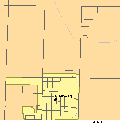 Zip code 64841 close-up map