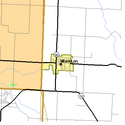 Zip code 64874 close-up map