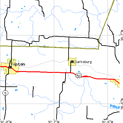 Zip code 65025 close-up map