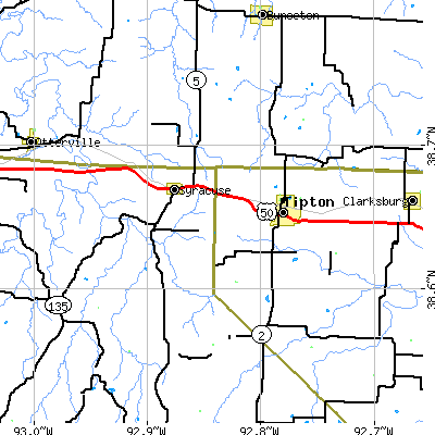 Zip code 65081 close-up map