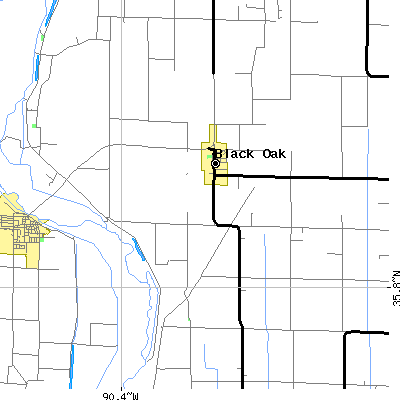 Zip code 72414 close-up map