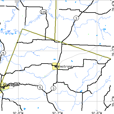 Zip code 65230 close-up map