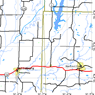 Zip code 65244 close-up map
