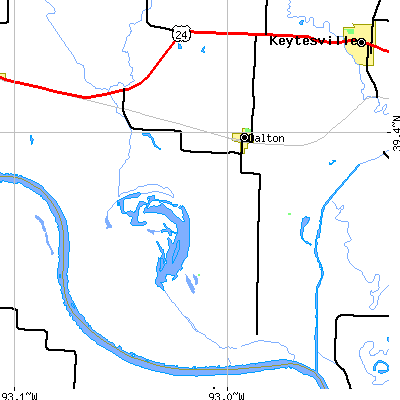 Zip code 65246 close-up map