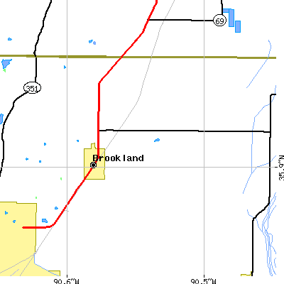 Zip code 72417 close-up map