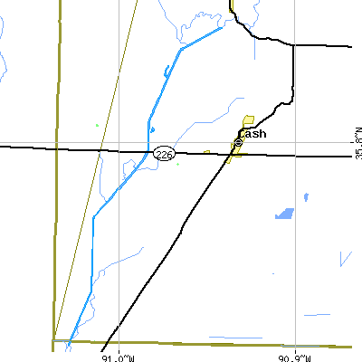 Zip code 72421 close-up map