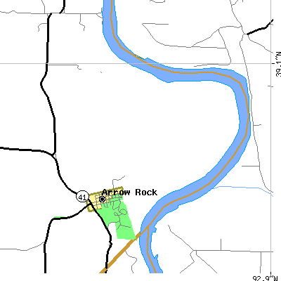 Zip code 65320 close-up map