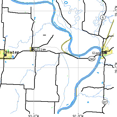 Zip code 65330 close-up map