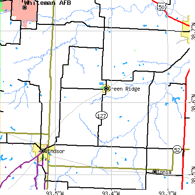 Zip code 65332 close-up map