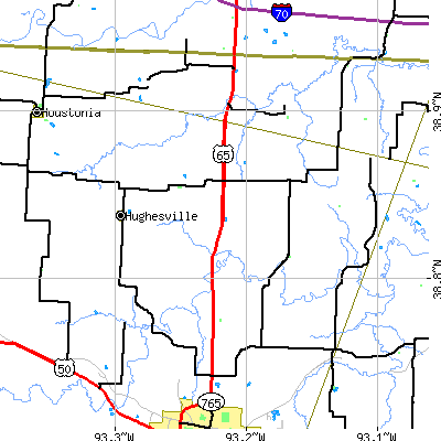 Zip code 65334 close-up map