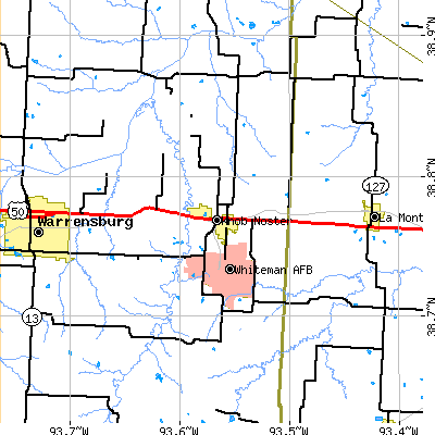 Zip code 65336 close-up map