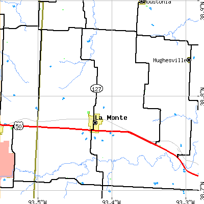Zip code 65337 close-up map