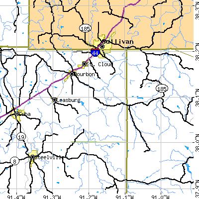 Zip code 65441 close-up map
