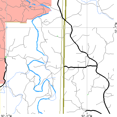 Zip code 65461 close-up map